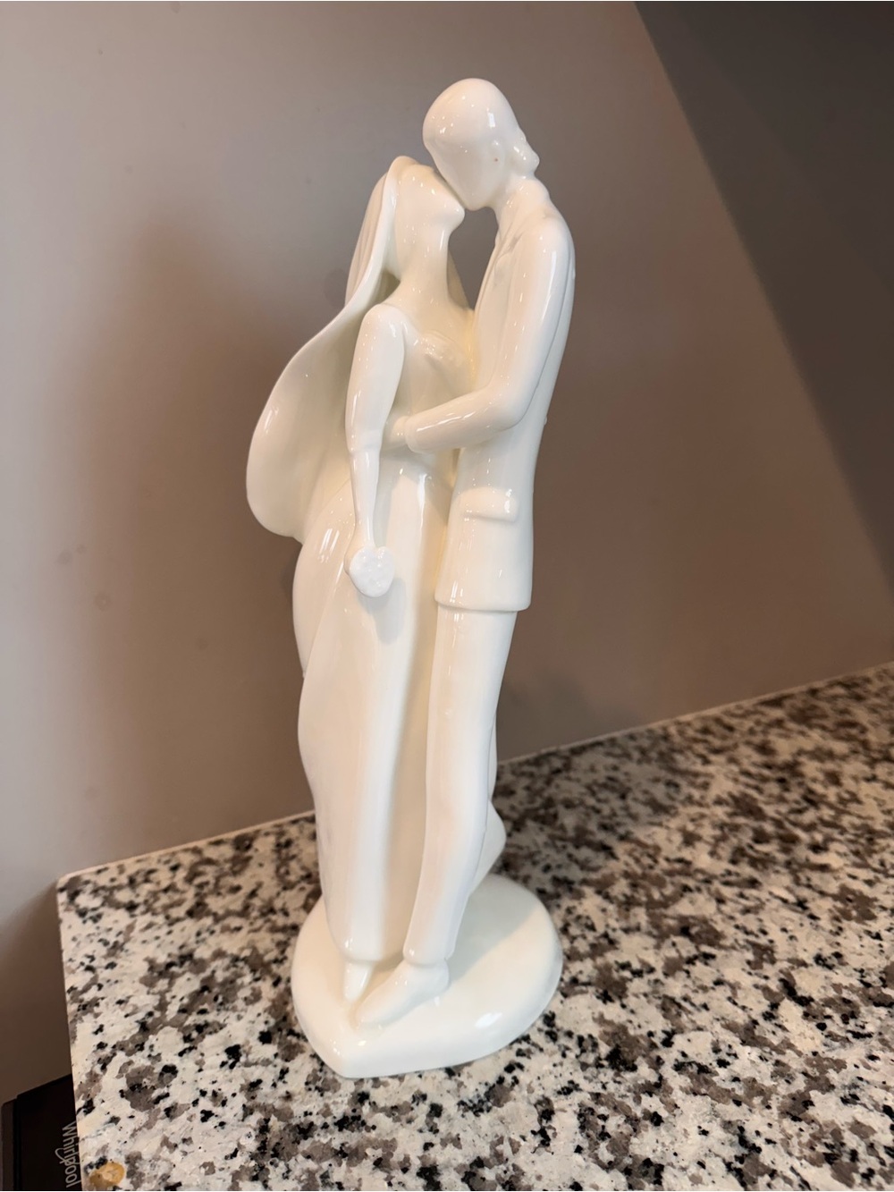 Royal Doulton Glossy White Embracing Wedding Couple Sculpture